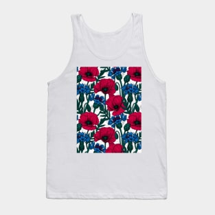 Red poppies and blue cornflowers on white Tank Top